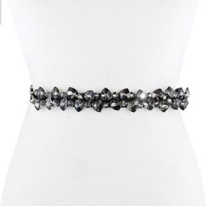 Strass Elastische Riem Voor Vrouwen Jurken Volledige Crystal Gem Zwarte Vrouwelijke Taille Riem Voor Jassen Down Mode Luxe Dames Riem