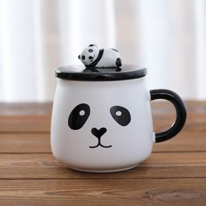 Creatieve 3D Panda Keramische Mok Koffie met Deksel met Lepel Cartoon Panda Keramische Mokken