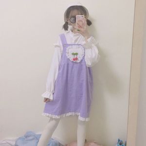 Nicesnowl Japanse Kawaii Meisjes Prinses Meid Vintage Roze Groen Vrouwen Zomer Rok Ronde Kraag