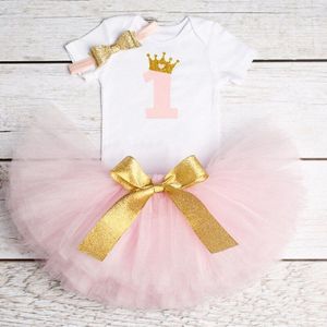 Baby Mini Tutu Jurk Meisjes 1 Jaar Eerste Verjaardag Prinses Outfits Vestido Infantil Para Festa Romper Gedoopt Kostuum Jurken