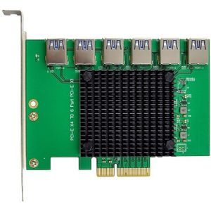Pci Express Multiplier 1 Tot 6 USB3.0 Pcie X4 Om X1 Riser Card Voor Desktop Mijnwerker