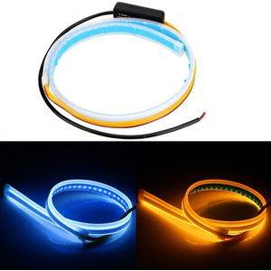 Forauto 30 45 60Cm Dagrijverlichting Flexibele Zachte Buis Gids Waterdichte Auto Led Strip Ultrafijne Drl Richtingaanwijzer lampen 12V