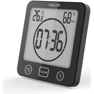 Waterdichte Temperatuur Vochtigheid Meter Digitale Badkamer Muur Douche Klok Timer Keuken Thermometer Hygrometer Countdown Alarm