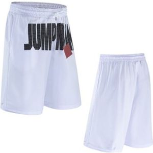 Mannen Basketbal Shorts Jumpmen Letters Prints Boven Knie Zakken Taille Lint Snel Droog Ademend Hoge Elastische Plus Size 3XL