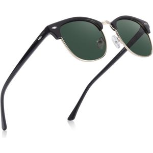 Aofly Gepolariseerde Zonnebril Mannen Vintage Half Metalen Frame Spiegel Zonnebril Voor Vrouwen Mannelijke Zonnebril Heren UV400
