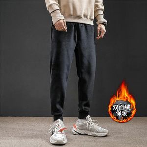 Winter Warm Fleece Jogging Broek Mannen Casual Slim Fit Broek Dikker Lam Fluwelen Joggingbroek Mannelijke Streetwear