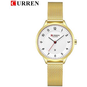 Curren 9035 Gold Polshorloge Vrouwen Luxe Casual Staal Quartz Dames Horloges Sport Relogio Feminino Montre Femme