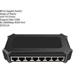 Mini 8 Poort Netwerk Switch Desktop Gigabit Snelle RJ45 Ethernet Switcher Lan Switching Hub Shunt Adapter 10/100Mbps