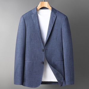 Lente Blauw Casual Suits Voor Mannen Pure Kleur Licht Business Smart Blazer Jas Exquisite Heren Kleding 2022