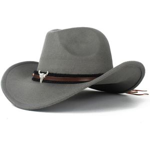 Vrouwen Mannen Wol Hollow Western Cowboy Hoed Roll-up Rand Gentleman Outblack Sombrero Hombre Jazz Cap