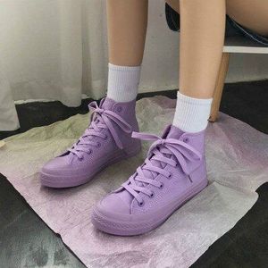 Vrouwen Canvas Schoenen Effen Kleur High-Top Vrouw Schoenen Lace Up Studenten Sneakers Grote Meisjes Prinses Schoenen Trainers Zapatillas mujer