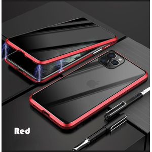 Voor iPhone 11 Pro Max Case Luxe Magnetische Anti Peeping Front Terug Gehard Glas 360 Magneet Antispy Beschermende Cover Coque