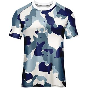 WAMNI Man Legergroen Camouflage Korte Mouw Tee Racing Sportkleding U-Hals Top Polyester sneldrogend T-shirt Running t-shirt