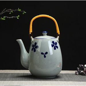 Waterkan Pot Tafel Waterkoker 2000 ml Keramische Ketel Stille Tijd Kleine Blauw-witte Waterkoker Jug Pot Thee Pot