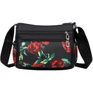 Oxford Waterdichte Schoudertas Voor Vrouwen Multi Pocket Crossbody Tassen Bloem Gedrukt Patroon Vrouwelijke Grote Cpacity Tassen