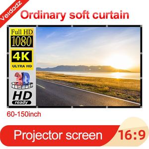 Veidadz Projector Eenvoudige Gordijn 60-150 Centimeter Home Outdoor Ktv Kantoor Draagbare 3d Hd Opvouwbare Projecties Schermen