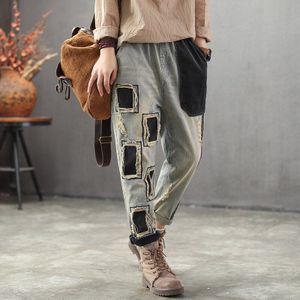 Max Lulu Herfst Mode Koreaanse Ripped Harembroek Womens Losse Punk Gaten Jeans Vintage Vrouwelijke Denim Broek Plus Size