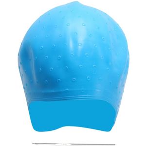 Blauw Siliconen Haar Hoogtepunten Cap Met Naald Haarkleuring Cap Haar Verven Gereedschap Voor Kapper Salon