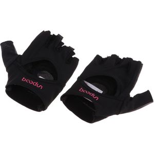 Half Vinger Gym Handschoenen Premium Yoga Handschoenen Gewichtheffen Gym Training Wanten Voor Vrouwen Meisjes Mannen-2 Maten Roze &amp; Zwart