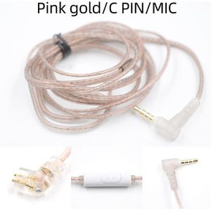 Kz Zex Edx Zsx Zas ZS10 Pro Hoofdtelefoon Cord Met Microfoon Hoge Zuiverheid Zuurstofvrij Koper Platte Upgrade Kabel bedrade Headset