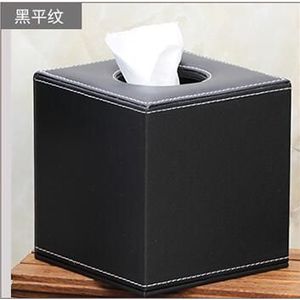 Europese retro stijl tissue cover box hout + PU leer tissue organizer toiletpapier servet houder voor woondecoratie PZJH042