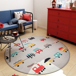 Leuke Dierlijke Cartoon Ronde Grote Tapijt Thuis Woonkamer Kinderen Klimmen Mat Slaapkamer Bed Cover