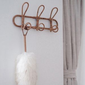 Vintage Rotan Kleerhanger Kids Kleding Organizer Rack Kinderen Hanger Kinderkamer Decoratie Rotan Muur Hanger