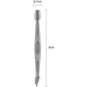 1Pcs Rvs Cuticle Remover Dual-End Gebruik Vinger Dode Huid Pusher Nail Pusher Cuticle Manicure Nail Care tool