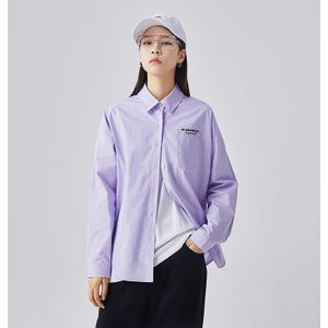 Toyouth Vrouwen Lange Mouwen Tops Lente Kraag Button Up Wit Paars Mode Casual Shirts