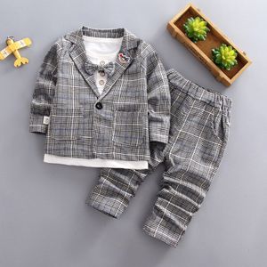 Slanke Stijl Kind Bruiloft Jasje Voor Kinderen Jongen Gentelman Blazer Jas Tiener School Formele Blazers Jas + Shirt + broek