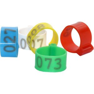 100 Pcs Binnendiameter 2.0cm Plastic Open Type Gesp Kip Eend Gans 5 Kleuren Digitale Voet Ring Pluimveehouderij apparatuur