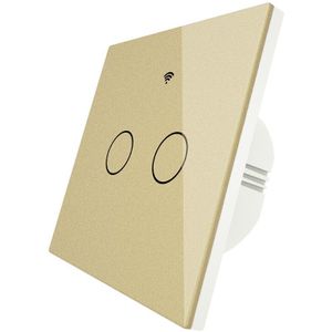 Verbeterde Wifi Smart RF433 Touch Schakelaar 2/3 Manier Smart Leven/Tuya App Controle, alexa Google Thuis Voice Control 1/2/3 Gang Goud