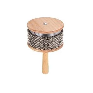 Houten Cabasa Percussie Muziekinstrument Metalen Kralen Ketting & Cilinder Pop Hand Shaker voor Klaslokaal Band Medium Size