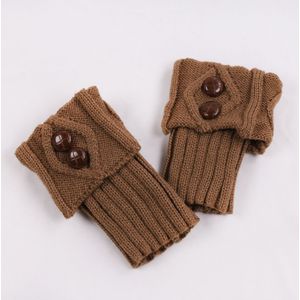 Winter Warmer Meisje Been Elastische Gebreide Sokken Voet Cover Met Knop Vrouwen Herfst Winter Haak Boot Manchetten Hoop Hoop Sokken