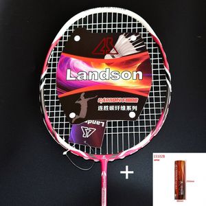 Landson Een Roze Koolstofvezel Duurzaam Badminton Racket Met Hoge Composiet Dichtheid Schokabsorptie Systeem Badminton Racket