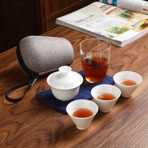 Reizen thee sets draagtas Quick Waterkoker Cup Kung Fu Theepot Theekopje Deksel Kom kop thee blikjes Kung Fu thee set