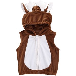 0-3Y Herten Kids Baby Boy Meisjes Vesten Jassen 3D Gewei Hooded Rits Mouwloze Top Vesten Winter Fall Leuke Baby uitloper