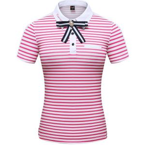 Vrouwen Korte Mouw Golf T-shirt Zomer Vrouwen Golf Kleding Korte Sport Shirt Gestreepte Droge Fit Tennis Tops Sportkleding S-XL