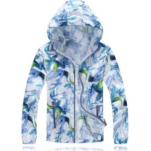 Een Stuk Ultradunne Gradiënt Print Running Jassen Voor unisex Dunne Huid Sport Jas Capuchon Vest Snel Droog Zon Bescherming