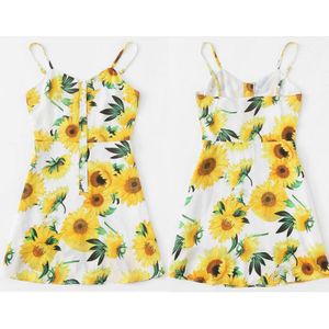 vrouwen Boho Bloemen Jurk Dames Chiffon Zomer Feestavond Strand Korte Mini Jurk Zonnejurk Nieuw in