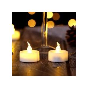 1/6/10Pcs Battery Operated Vlamloze Led Kleine Kaars Batterij Aangedreven Thee Lamp Geen Knipperende Kerst Bruiloft creatieve Decor