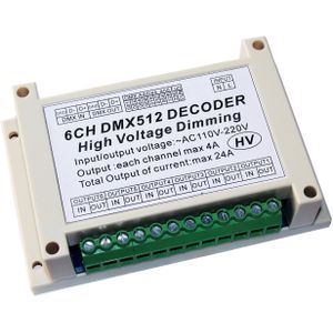 6-Kanaals DMX512 - Digitale Dimmer - 220V - Gloeilamp