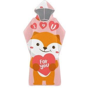 Kinderen Leuke Animal Print Microfiber Wetsuit Veranderende Gewaad Strand Poncho Handdoek Sneldrogend Badhanddoeken Met Hooded Beachwear