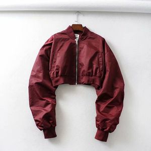 Hwlzltzht Herfst Korte Vrouwen Baseball Jassen Losse Jassen Vrouwen Rits Casual Basic Jacket Bomber Jas Vrouwelijke Uitloper Tops