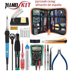 Handskit 80W Digitale Soldeerbout Kit Temperatuur Elektrische Soldeerbout 110V 220V Multimeter Desoldeirng Pomp Lasapparaat