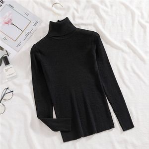 H. Sa Herfst Basic Coltrui Casual Soft Solid Jumper Koreaanse Trui Slanke Femme Elasticiteit Winter Truien