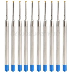 10Pcs Universele Standaard Stijl Blauw/Zwarte Inkt 1Mm Medium Nib Balpen Vullingen