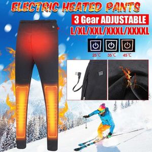 Elektrische Verwarmde Broek Warme Winter Outdoor Ski Verwarming Broek Hoge Taille Leggings Slanke Verdikte Usb Opladen Verwarmde Broek