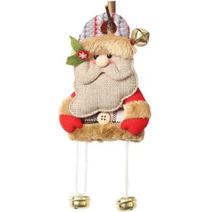 Kerstversiering Plaid Doek Opknoping Klokken Hanger Boom Cartoon Ornamenten