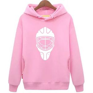 Coldindoor Goedkope Jeugd roze Hockey Hoodie met Hockey Masker Patroon